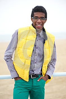 Portrait of a Happy African American Male Fashion Model