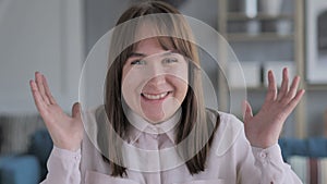 Portrait of Happy Amazed Casual Young Girl, Surprise