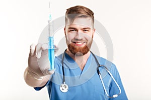 Portrait of a happy attractive medical doctor or nurse