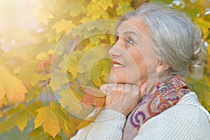 Portrait of a happy beautifil elderly woman posing