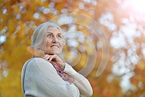 Portrait of a happy beautifil elderly woman posing