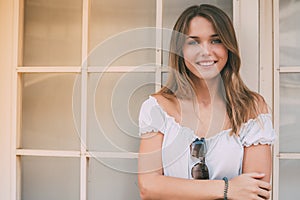 Portrait of a happy beautiful young woman