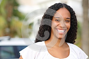 Portrait of a happy black woman with perfect smile