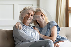 Portrait of happy bonding female two generations family.