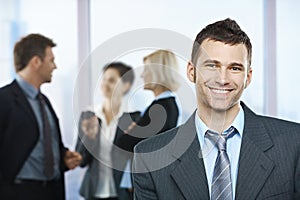 Portrait of happy businessman