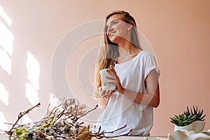 Portrait of happy ceramic artist