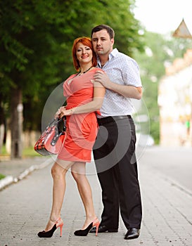 Portrait of a happy couple outdoor