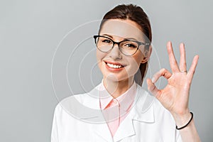 Portrait of a happy doctor dentist. Beautiful female smile. Dentistry concept