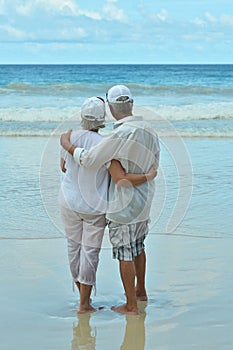 Portrait of a happy elderly couple resting