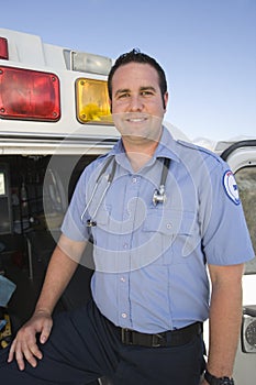 Portrait Of A Happy EMT Doctor photo