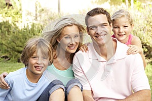 Portrait of Happy Family In Garden