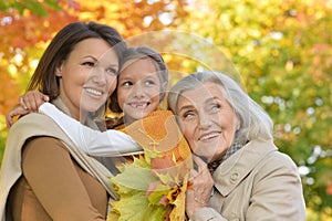 Portrait of a happy family in park