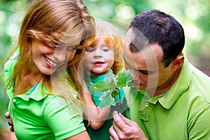 Portrait of Happy Family In Park