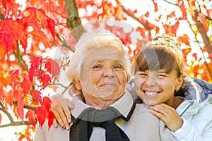 Portrait of a happy family in park