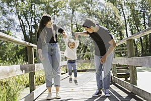 Portrait of Happy Family In Park outdoor shot