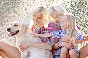 Portrait of a happy family in the summer