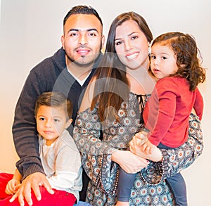 Portrait of Happy Hispanic Family