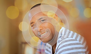 Portrait Happy Homosexual Man Looking At Camera