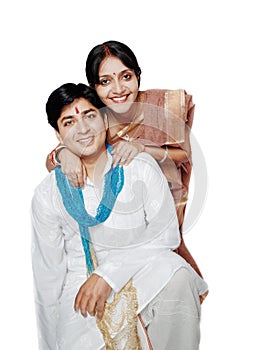 Portrait of happy Indian couple.