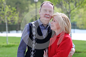 Portrait of  happy mature couple outdoors