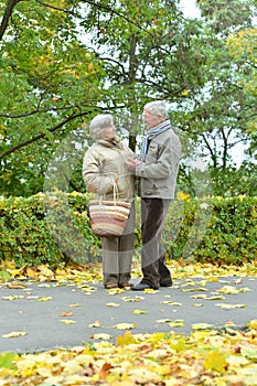 Portrait of happy mature couple resting together outdoors