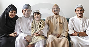 Portrait of a happy Middle Eastern family