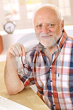 Portrait of happy older man smiling