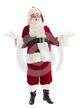 Portrait Of Happy Santa Claus Gesturing