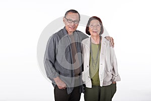 Portrait of happy senior asian couples