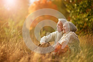 Portrait of happy senior woman and man