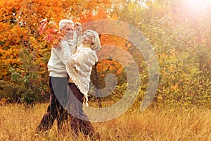 Portrait of happy senior woman and man