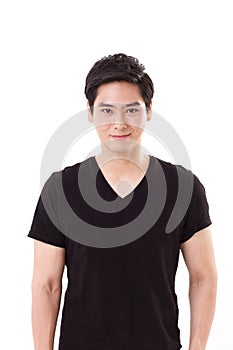 Portrait of happy, smiling asian man