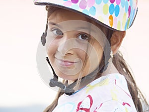 Portrait of a happy smiling child girl outdoor