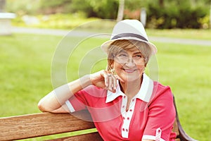 Portrait of happy smiling senior woman