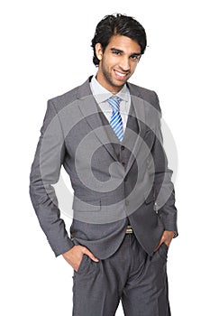 Portrait of a happy young business man smiling