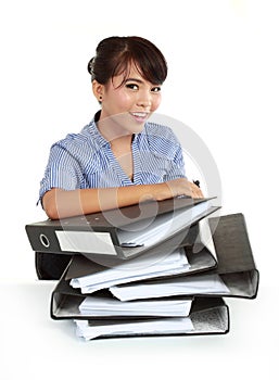 Portrait of happy young business women photo