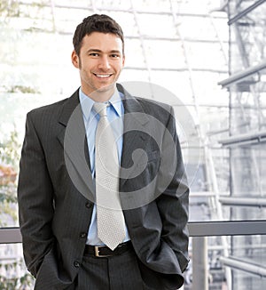 Portrait of happy young businessman