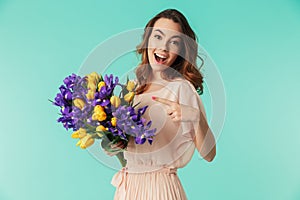 Portrait of a happy young girl in dress