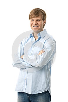 Portrait of happy young man