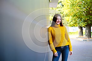 Portrait Of Happy Young Redhead Woman Smiling