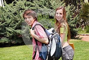 Portrait happy young students