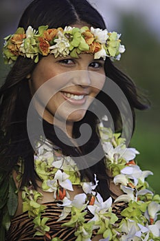 Portrait of a hawaiian hula dancer