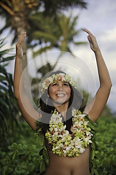 Portrait of a hawaiian hula dancer