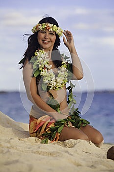 Portrait of a hawaiian hula dancer