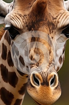 Portrait of Heads of giraffe