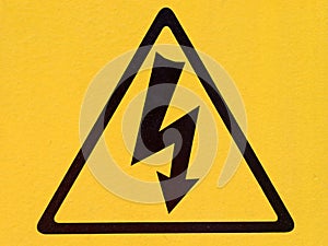 Portrait of high voltage warning sign for safety