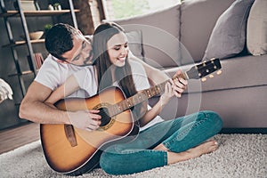 Portrait of his he her she two nice-looking attractive lovely tender cheerful cheery positive people spending day