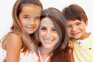 Portrait Of Hispanic Mother With Children