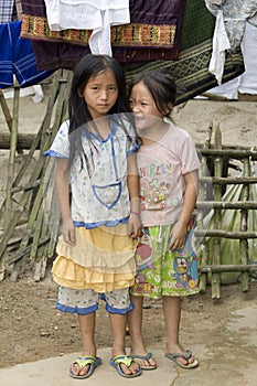 Portrait Hmong children in Laos