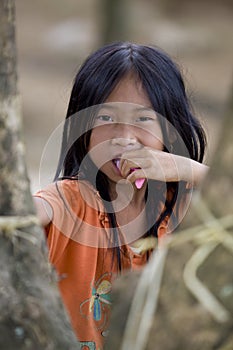 Portrait Hmong girl Laos